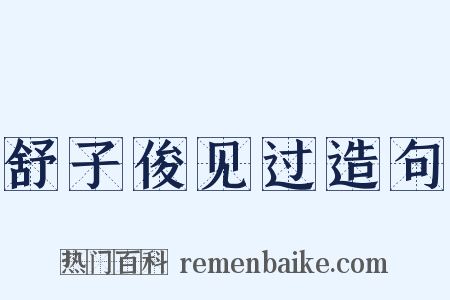 舒子俊见过造句是什么意思的图片